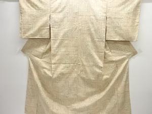 未使用品　幾何学模様織り出し十日町紬着物